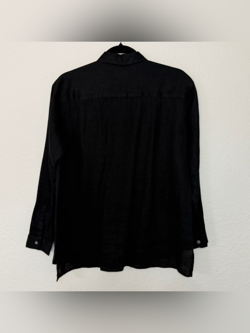 J. Jill Love Linen Black Long Sleeve Button Up Shirt 100% Women’s Size Small - Picture 3 of 7